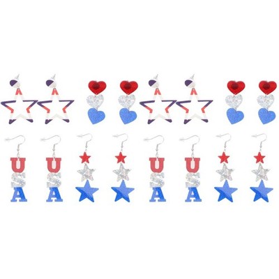  Set of 2 Amerikanische Patriotische Ohrringe Patriotischer Schmuck