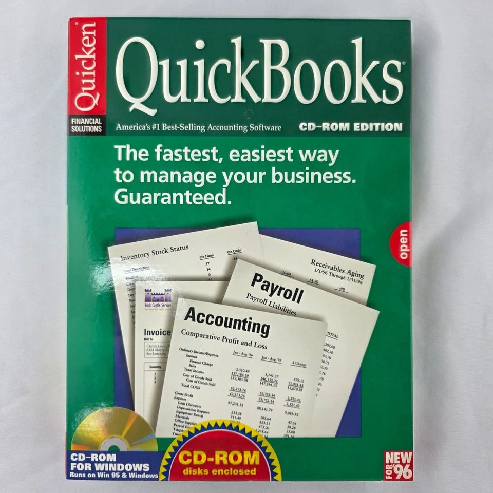 QuickBooks Version 4.0 Windows 95 CD-Rom Vintage All Original - Image 2 of 4