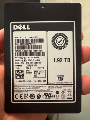 Dell 9W12R 1.92TB SSD SATA 6Gb PM863a MZ7LM1T9HMJP0D3 MZ-7LM1T9B 2.5'' Enterprise