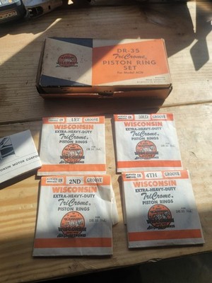 Wisconsin Modle ACN #DR-35 PISTON RING Set Standard Bore Nos Oem 