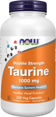Supplements, Taurine 1,000 Mg, Double Strength, Nervous System Health*, 250 V...