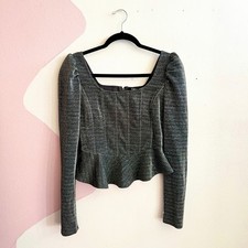 Gray Glittery Corset Top New Years Eve Party Y2K 2000s Small