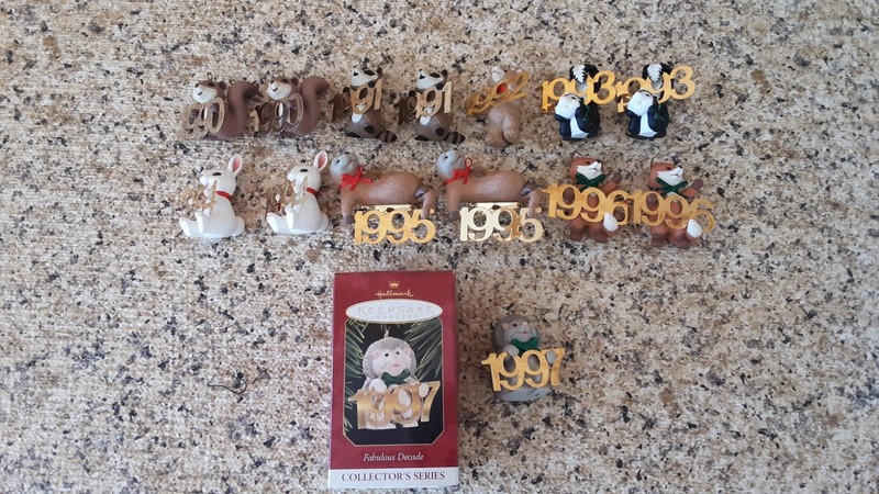 NEW Vintage Lot 15 Hallmark Collector Series Fabulous Decade Ornaments 1990-97