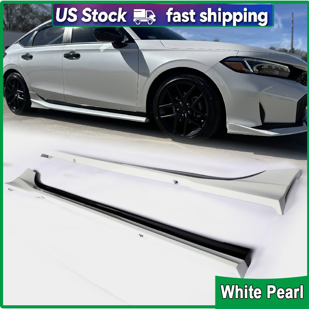 For Honda Civic 2022-26 Yofer White Pearl Black 2 Tone Side Skirt
