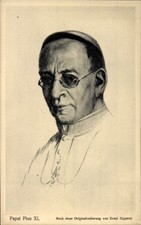 Ak Papst Pius XI. nach einer Originalradierung von Ernst Zipperer - 4495532
