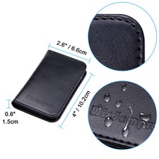 Wisdompro Porta Biglietti Da Visita Tascabile Può Contenere 20 Carte, Porta Tessere Pelle Per Biglietti Da Visita, Carte Di Credito, Moneta E Carte D'identità (Nero) - 5