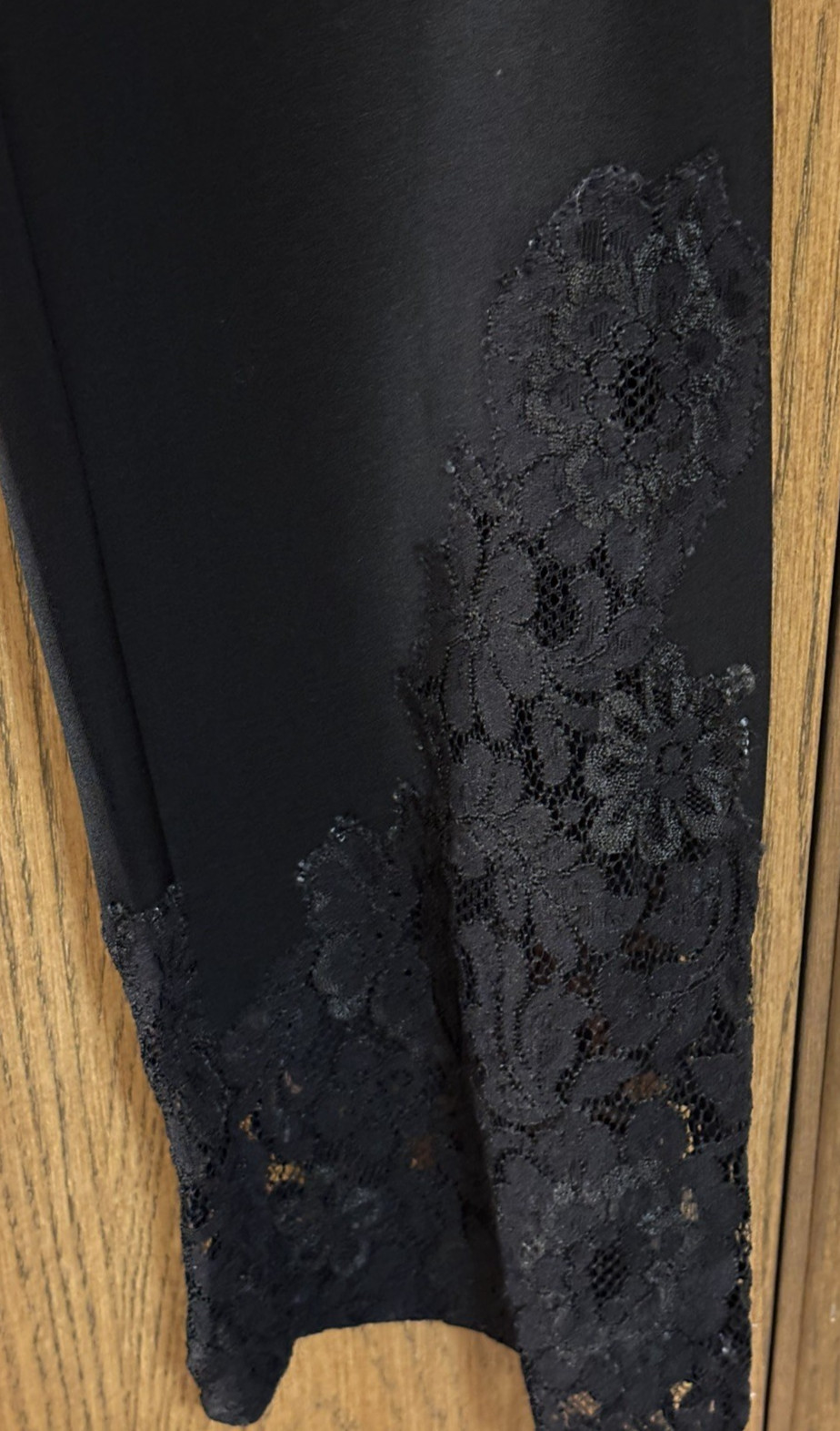 Cache Black Pants Flat Front Lace Window Trim Sz … - image 3