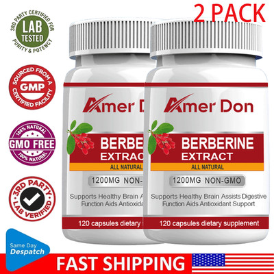 Berberine HCL 1200mg Cholesterol Blood Sugar Health General Wellness 240 PCS