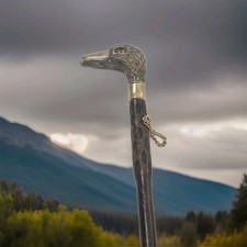 Vintage Wood Long-Handled Shoe Horn Resin Duck Head Handle