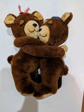 Vintage 70s R. Dakin Hugging Bears Stuffed Plush Toy Animals