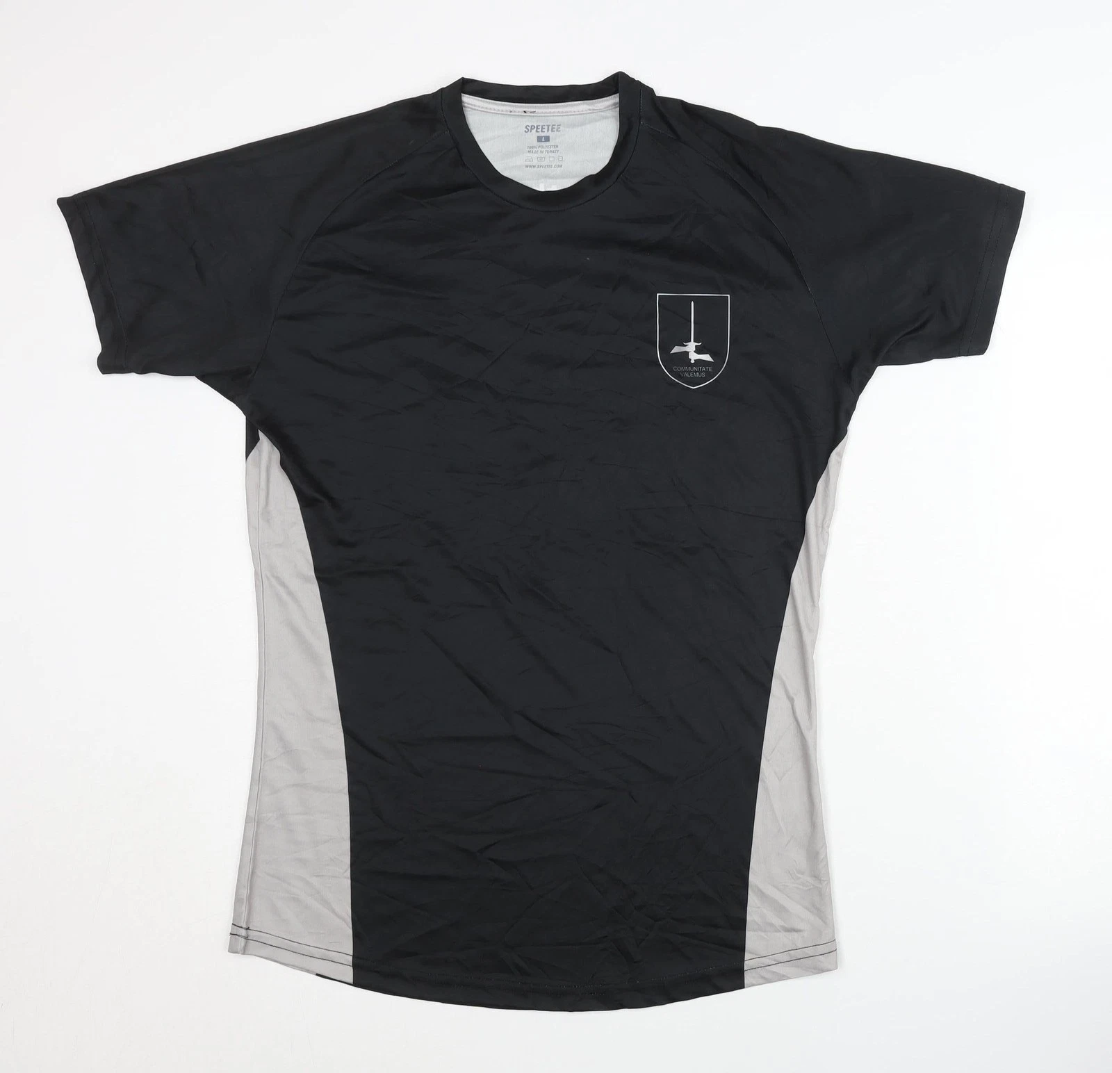 SPEETEE Men's Black Athletic T-Shirt, Size L
