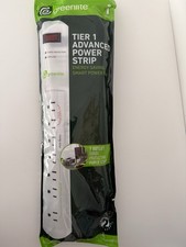 Greenlite Tier 1 Advanced 7-Outlet Surge Protector Power Strip 1200J White