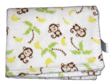 Little Miracles Monkey Banana Tree Baby Blanket Soft Security Lovey 30x44"