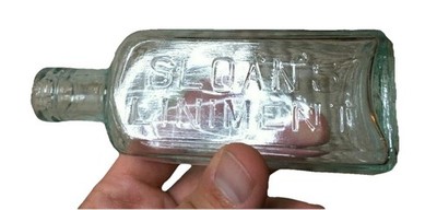 Antique Aqua Dr Sloan s Liniment Bottle Boston Massachusetts 5  Tall