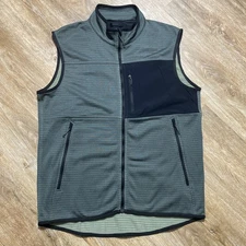 Proof Huckberry Trail Grid Fleece Vest Men Medium Green Full Zip Waffle Outdoor