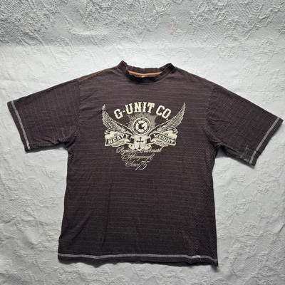 T-shirt Vintage G-Unit 50 Cent - Taille 2XL - Coton Blanc Avec Imprimé - Occasion Très Bon état (quelques Taches)