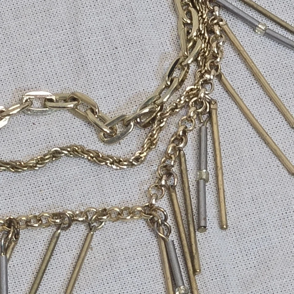 LOFT Tono Dorado 3 Hilos Capas Pulsera Barra Cuelga 7"+2" Extensor Moda Foto 4 de 4