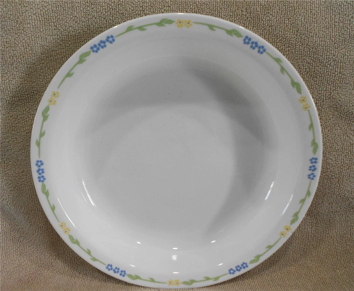 CORELLE SECRET GARDEN Glass PIE PLATE 10.25" Multi Dish Blue & Yellow Floral