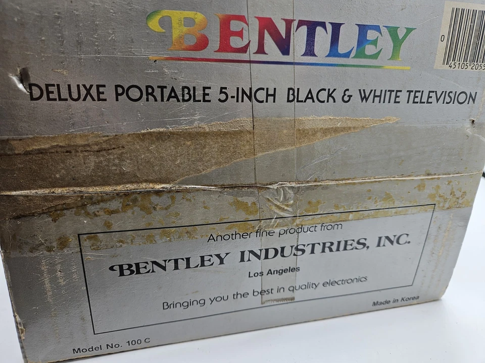 RECEPTOR TV PORTÁTIL BENTLEY 5" BLANCO Y NEGRO MODELO 100C VINTAGE - PROBADO FUNCIONA Foto 3 de 4
