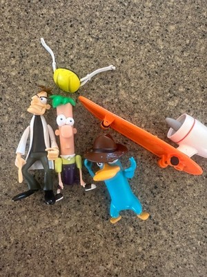 Disney Phineas and Ferb Figure Lot Perry the Platypus Dr Doofenshmirtz Toy Bundl