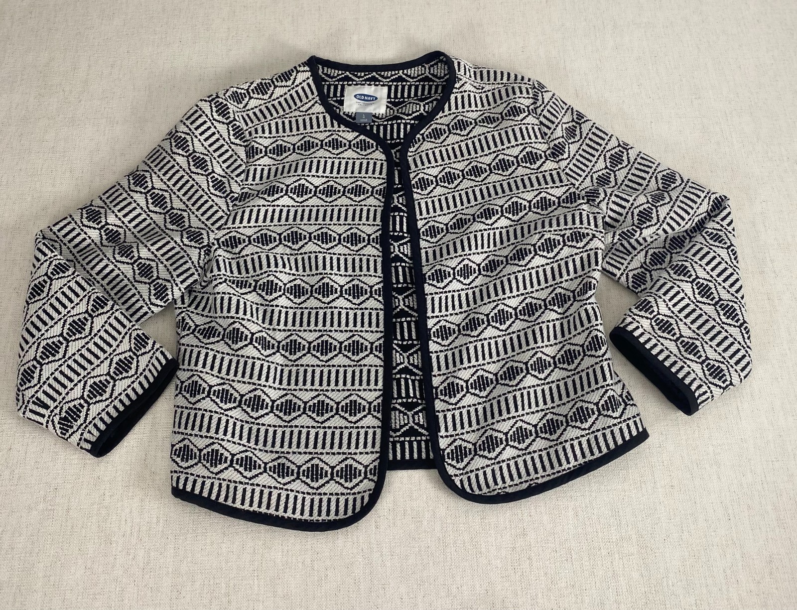 Old Navy Basic Jacket Womens Large Black White Ge… - image 2