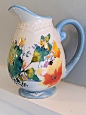 Pioneer Woman Willow Floral Mini Pitcher 11.4 Oz Cream Milk Stoneware 5.25”T