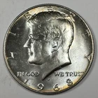 1968-D Kennedy Half Dollar 40% Silver Brilliant Uncirculated (BU) KM#202a 6164-A