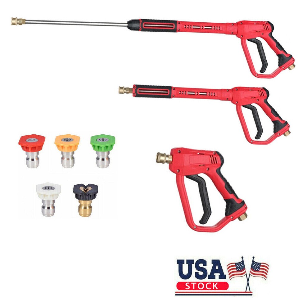 High Pressure 4000PSI Car Power Washer Gun Spray Wand Lance Nozzle + Hose Kit eBay