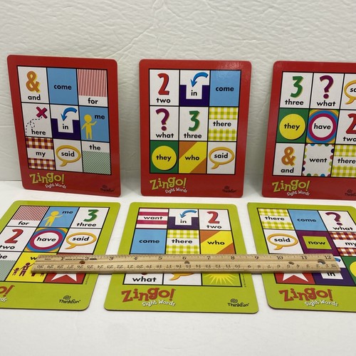 Zingo! Sight Words Game, Grades Pre-K-1 by ThinkFun Parts Only 6 Zingo Cards - Picture 5 of 6