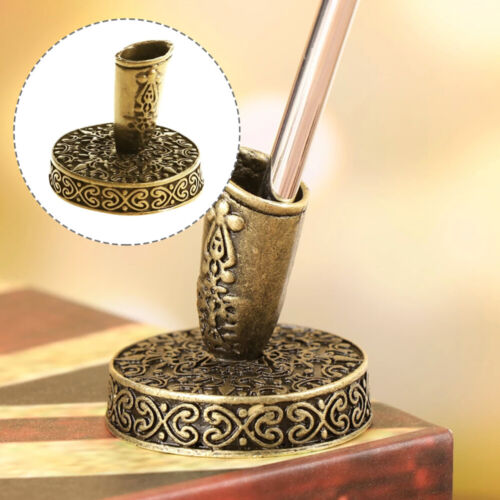  2 Pcs Quill-pen Vintage Holder Rest Decor Office Wedding Round - Picture 1 of 12