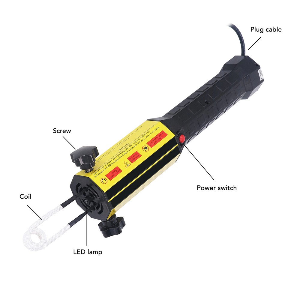 Magnetic Induction Heater Kit 1800W Handheld Automotive Bolt Buster ...