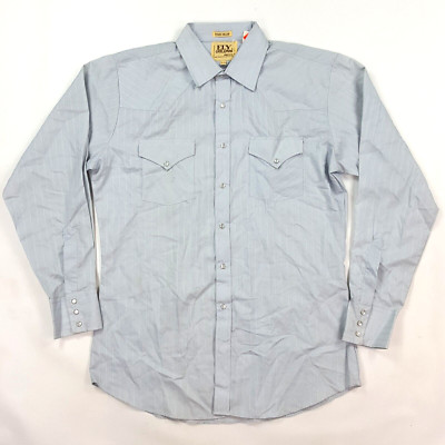 Vintage Ely Cattleman Western Pearl Snap Size L Cowboy Button Up Shirt