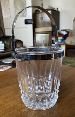 Cristal d'Arques kleiner Eiskübel - 5,25'''' x 4,5'''' Bleikristall - versilberter Griff