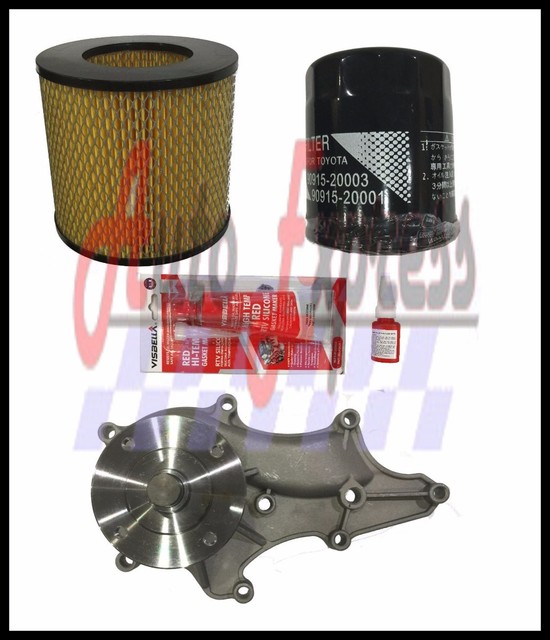85-95 22R 22RE Toyota 2.4L Water Pump Air Filter Oil Filter Silicone ...