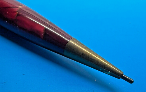 VINTAGE CONWAY STEWART LONDON No26 PROPELLING PENCIL NIPPY - RED MARBLE EFFECT - Picture 19 of 19