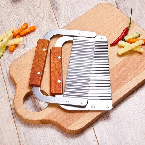 Stainless Steel Crinkle Wavy Cutter Potato Chip French Fry Slicer Kitchen Tool - Bild 5 von 8