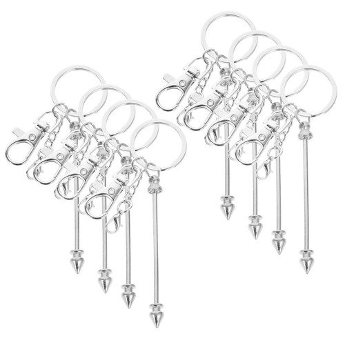 8 Pcs Beaded Key Chain Beadable Rings Reusable Keychain Miss Man - Picture 11 of 12