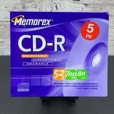 Memorex CD-R 700MB 5-Pack Recordable Compact Discs 80 min Audio Data Sealed