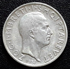 ALBANIE - - 1 Franga Ari 1937 Rome argent