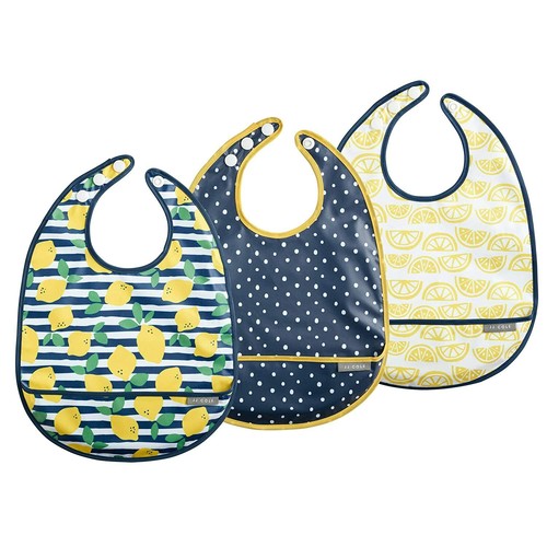 JJ Cole Baby Bib Set, When Life Gives You Lemons (Pack of 3) - Picture 1 of 1