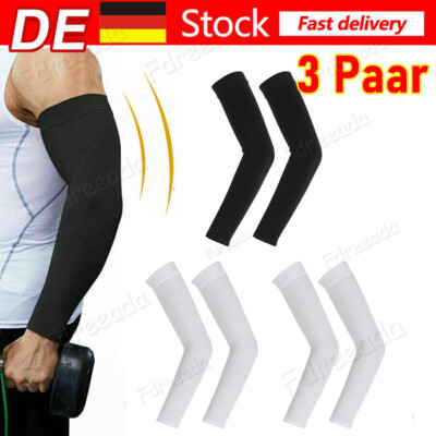 3 Paar Ärmel Sonnencreme UV Schutz Sommer Armlinge Sportschutz Kompression DE