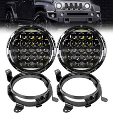 2X 7'' LED Headlights+Mounting Brackets for Jeep Wrangler JL Gladiator JT 2018+