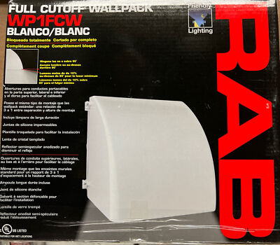 RAB WP1FCF42W WALLPACK 42W CFL HPF FULL CUT OFF LAMP WHITE, UNIT WHITE, (#19)