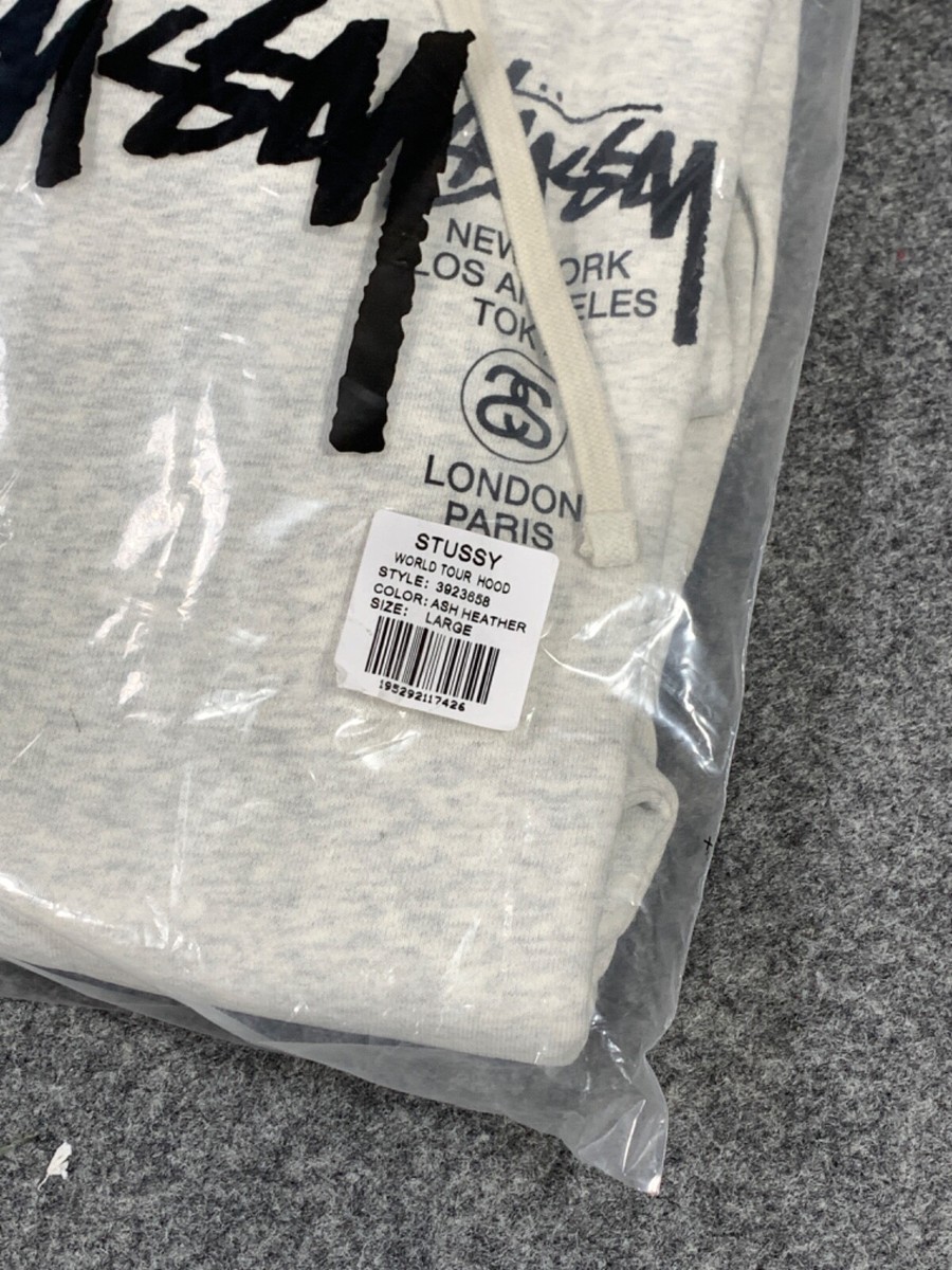 Stussy World Tour hoodie Ash Heather - Large (Only one stock) | eBay