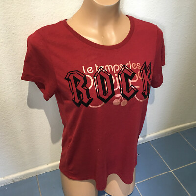 Le Temps des Cerises ROCK Maroon Graphics Tshirt - Size M