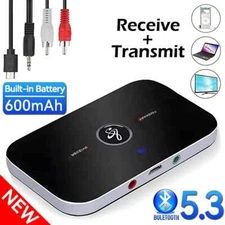 Upgraded Bluetooth 5.3 Audio Transmitter Receiver RCA 3.5mm AUX Jack USB Dongle