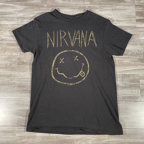 Mens Nirvana band t shirt black eBay