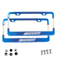 1 Pair Spoon Sprots Stainless Steel Usa Ca License Plate Frame Tag Cover Holder