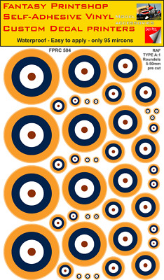RAF Roundels gemischte Packung Vinyl Aufkleber Aufkleber Typ A:1 Roundel 5 mm - 50 mm