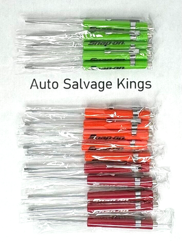 NEW Lot of 15 Snap-On Tools Flat Tip Pocket Screwdrivers w/Clip Magnetic VARIETY